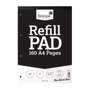 Silvine A4 Refill Pad Plain PK6