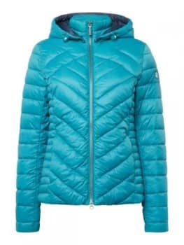 Barbour Pentle Quilted Short Hooded Jacket Turquoise