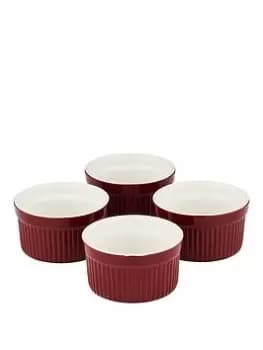 Tower Barbary & Oak By Tower Set Of 4 Ramekins Stoneware - Bordeaux Red