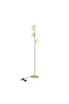 Swanmore Gold Globe Floor lamp three light Frosted Glass shades 160 cm