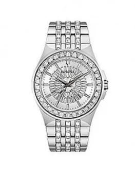 Bulova Phantom Silver Swarovski Pave Dial Swarovski Encrusted Stainless Steel Bracelet Ladies Watch