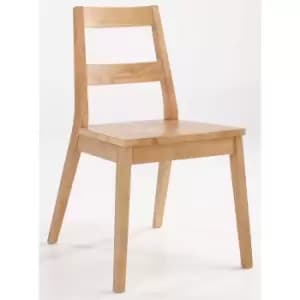 Set of 2 Oak Wooden Dining Chairs