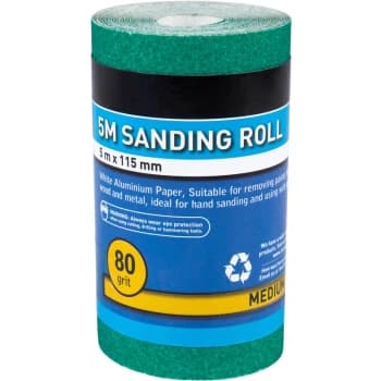 19858 5 Metre 115mm Sanding Roll 80 Grit - Bluespot