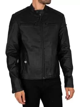 Vintage Coated Denim Racer Jacket