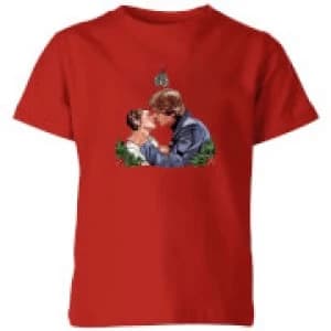 Star Wars Mistletoe Kiss Kids Christmas T-Shirt - Red - 11-12 Years