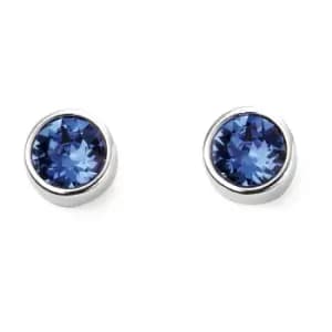 September Birthstone Sterling Silver Stud Earrings