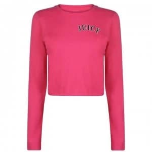 Juicy Crop Long Sleeve T Shirt - Passion Pink