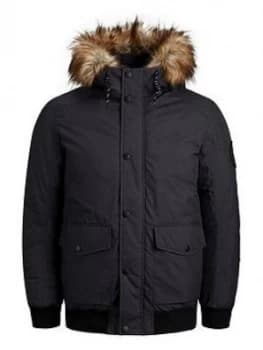 Jack & Jones Junior Boys Bomber Jacket - Dark Grey Melange