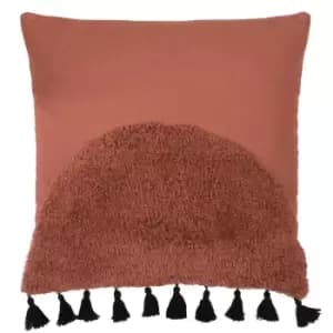 Radiance Tufted Boho Cushion Brick, Brick / 45 x 45cm / Polyester Filled