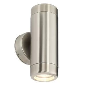 Outdoor Wall IP65 7W Marine Grade Brushed Stainless Steel & Clear Glass 2 Light Dimmable IP65 - GU10