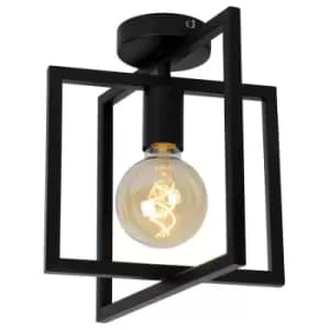 Lucide LUUK - Flush Ceiling Light - 1xE27 - Black