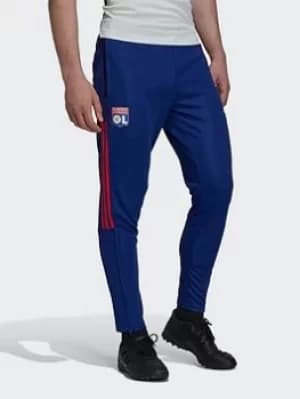 adidas Olympique Lyonnais Tiro Training Tracksuit Bottoms, Blue/Red, Size L, Men