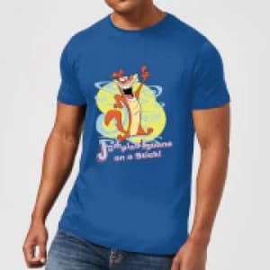 I Am Weasel Jumping Iguana On A Stick Mens T-Shirt - Royal Blue - L