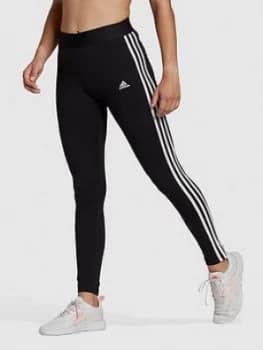 adidas Essentials 3 Stripe Leggings - Black/White, Size 2XL, Women