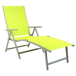 Charles Bentley Foldable Sun Lounger Green