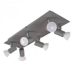 Consul 6-Way Rectangular Plate Spotlight Fitting in Cement