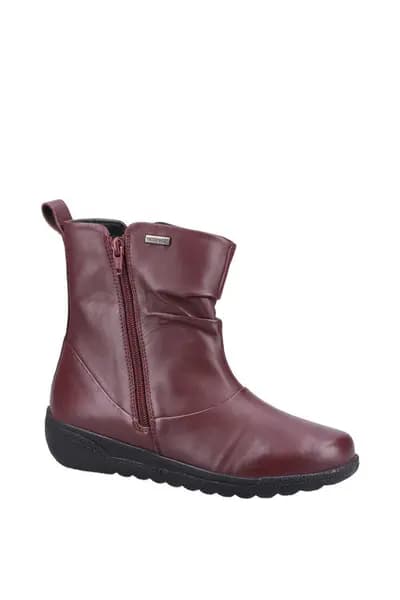 Fleet & Foster Womens Brecknock Zip Up Leather Boots UK Size 6 (EU 39) Burgundy FLE165-BURGUN-6