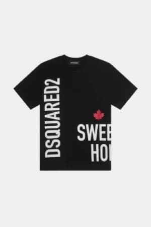 DSQUARED2 Kids Short sleeve t-shirt Black Size 10 95% Cotton 5% Elastane
