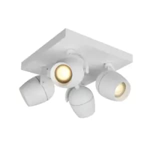 Preston Modern Ceiling Spotlight Bathroom - 4xGU10 - IP44 - White
