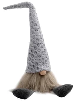 ST Helens H&G Fabric Santa-Gonk Decoration - Grey Hat