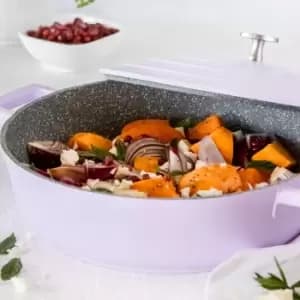 MasterClass Cast Aluminium 28cm Shallow Casserole Dish, 4L Lavender