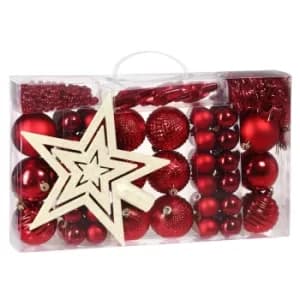 Christmas Tree Baubles Set Xmas Balls Decorations Ornaments Sphere Colour Choice Red