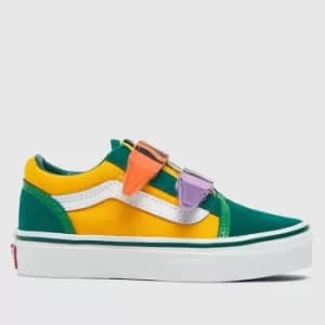 Vans Green Old Skool V Crayola Jnr Boys Junior Trainers