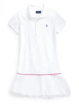 Ralph Lauren Girls Polo Pleated Dress, White, Size 5 Years, Women