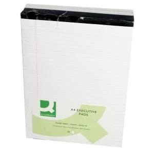 Q-Connect Ruled Stitch Bound Executive Pad 104 Pages A4 White Pack of