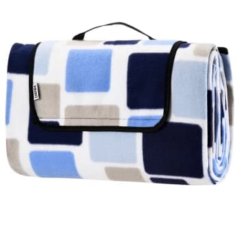 Picnic Blanket 150/ 200cm Camping Travel Outdoor Waterproof Beach Mat Rug 200x200cm, Quadrate/Blau (de) - Detex