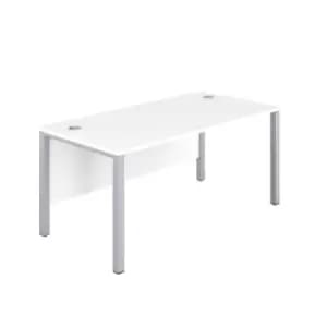 Tc 1200 x 600 Goal Post Rectangular Desk White-Silver