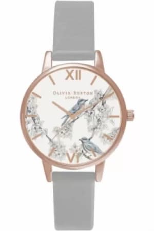Ladies Olivia Burton Woodland Floral Bird Print Watch OB16WL64