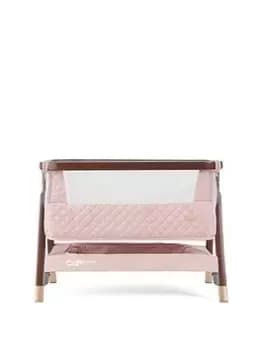 Tutti Bambini CoZee Luxe Bedside Crib - Walnut/Blush, Pink