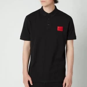 Hugo Boss Dereso 212 Red Patch Logo Polo Shirt Black Size 2XL Men