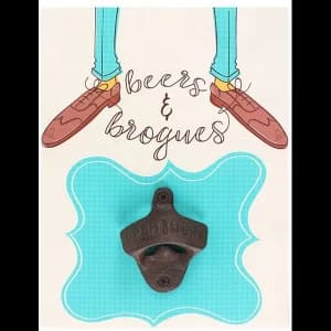 Beers & Brogues Bottle Opener Plaque