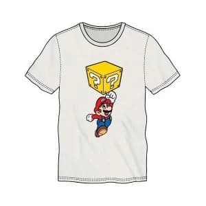 Nintendo Super Mario Bros. Mario Breaking Block Mens X-Large White T-Shirt