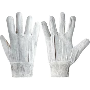 White Knitted Wrists Cotton Drill Gloves 8OZ - Tuffsafe