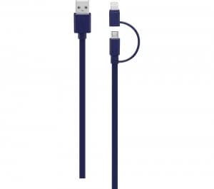 Iwantit USB to Micro USB Cable with Lightning Adapter 2m