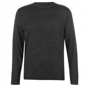 Pierre Cardin Crew Knit Jumper Mens - Charcoal Marl