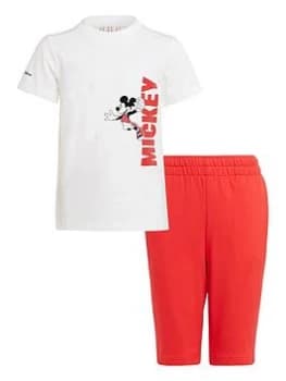 Boys, Adidas Little Boys Disney Mickey Mouse Short & T-Shirt Set, Red/White, Size 18-24 Months