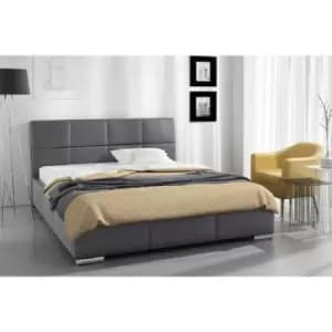 Simplier Bed Double Plush Velvet Grey