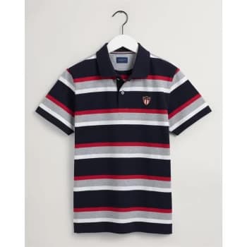 Gant Banner Rugger Polo Shirt Mens - Grey Melange093