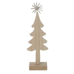 Wooden Tree With Gold Star Decoration