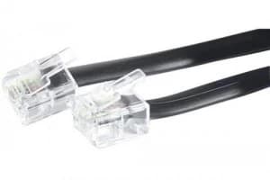 30m Telephone Rj11 Cable Black