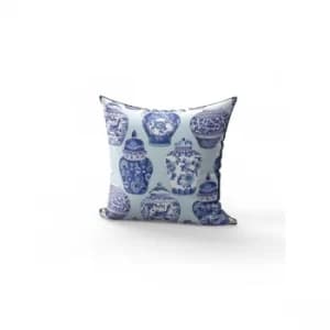 YST0286 Dark Blue Blue White Cushion