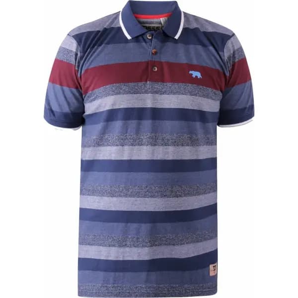 D555 by Duke Duke Mens Big Size Knightsbridge Multi Stripe Cotton Polo