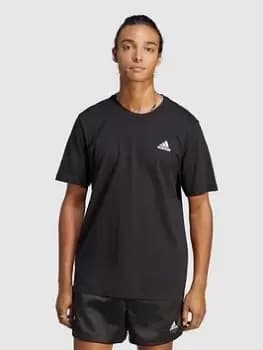 adidas Sportswear Essentials Single Shirt Embroidered Small Logo T-Shirt - Black, Size XS, Men