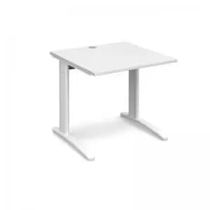 TR10 straight desk 800mm x 800mm - white frame and white top