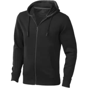 Elevate Mens Arora Hooded Full Zip Sweater (M) (Solid Black)