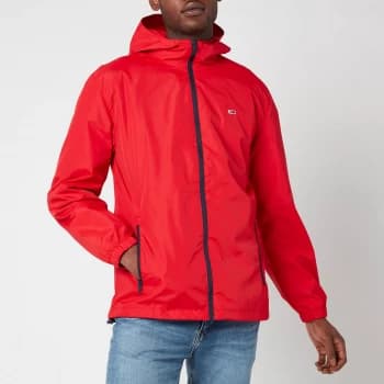 Tommy Jeans Mens Packable Windbreaker Jacket - Deep Crimson - S